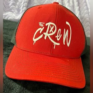 Richardson 112 Trucker Style Hat “The Crew” Red W/Black Mesh SnapBack Closure